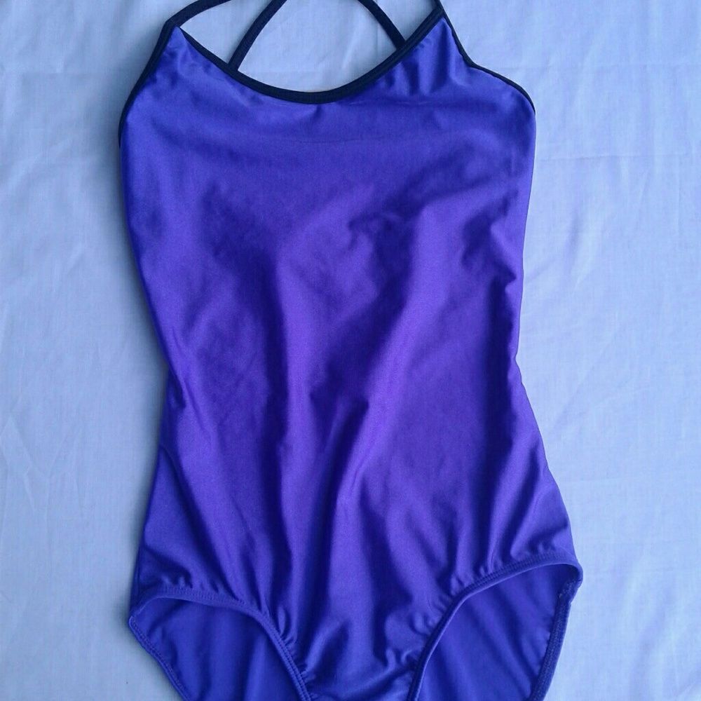 Bal Togs Purple Black Trim One Piece Bikini